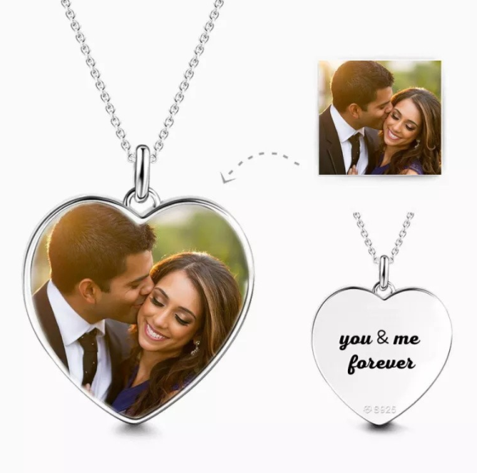 Personalized Photo Pendant Necklace — 925 Sterling Silver, Unisex