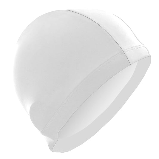 Dallonan Swimming Cap Personalized Customization White Unisex Adult Swim Cap Polyester