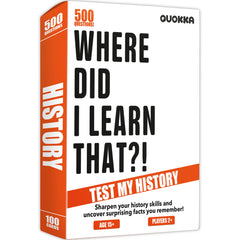 QUOKKA Trivia Card Game with 500 Questions in History – Trivia Games for Adults Teens and Families – Trivia Cards with Answers – Great Board Games Trivia for Family Party and Game Night