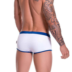 Men's Stylish White Boxer Swim Trunks for Cross-Border