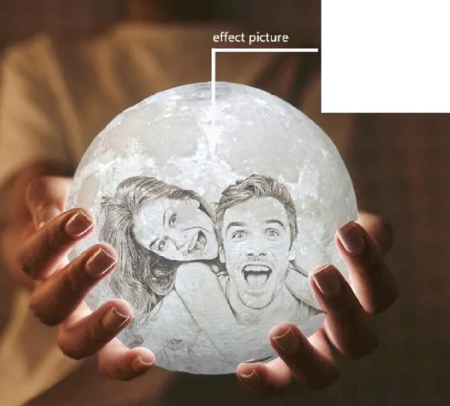 Personalized Lunar Glow Moon Lamp — Custom Photo & 16-Color LED Night Light