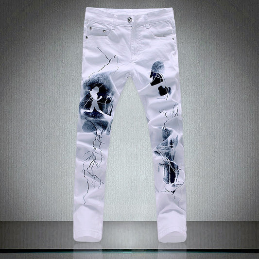 Personalized Print Slim Jeans