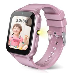 HAPPINNO 1.69 Kids Smart WatchBoys Girls Smartwatch Pedomter 26 Puzzle Games Camera Video Music Player Flashlight Alarm Clock4-12 Years Children Birthday (Pink)